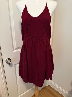 Romeo & Juliet Couture Burgundy Dress with Silver Zip Detail